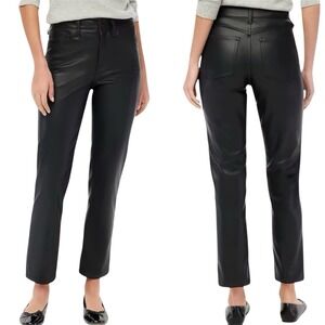 J. Crew Factory Womens Size XS 25x29 Full Length Faux Leather Straight Leg Pants